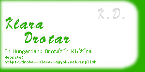 klara drotar business card